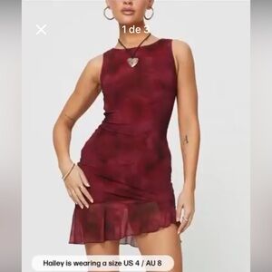 Princess Polly One Shoulder Burgundy Dress